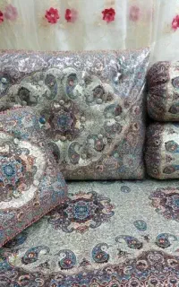 سرویس  پشتی ترمه مدل تمام لمه ابی