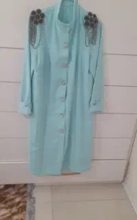 مانتو  مجلسی   سبز آبی   در حد نو