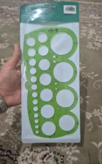 شابلون دایره ای و گونیا و خط کش T