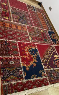 فرش برند ساوین طرح چهل تیکه گلیمی