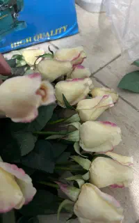 گل مصنوعی رز و غنچه لب صورتی