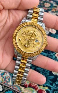 ساعت مچی مردانه رولکس دو رنگ طلایی و نقره‌ای