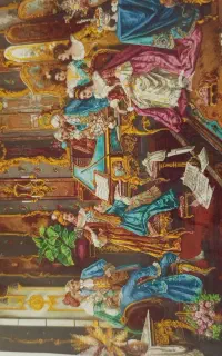 یک عدد نخ و نقشه کلاس موسیقی همراه با دار