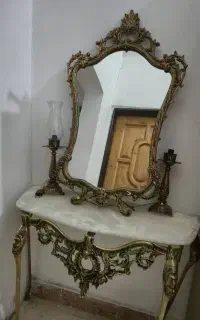 آیینه و شمعدان تماما برنز