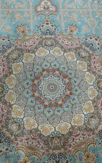 فرش آبی و فرش گردویی
