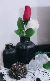 گلدان مراکشی کوچیک وبزرگ و جاعودی گل رز