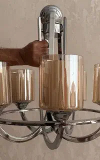 فروش لوستر کروم با حباب شیشه‌ای