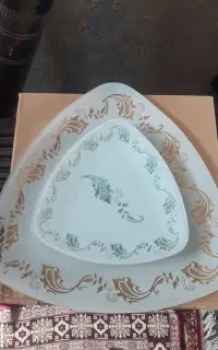 سرویس میوه خوری شیک شیشه ای سفید.نو