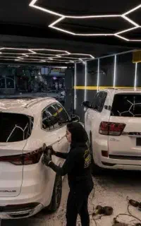 شیشه دودی گلس کربن بدنه سقف برچسب پانارومایی کاور