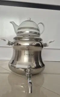 سماور روگازی استیل کف چدن با قوری