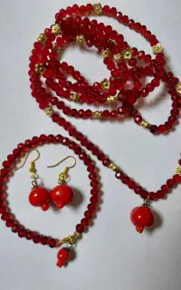 ست گردنبند، دست بند و گوشواره انار