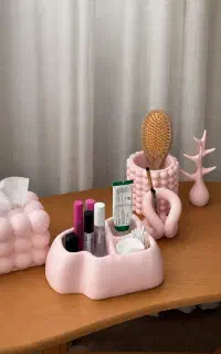 شلف آرایشی رومیزی و جای دستمال حبابی