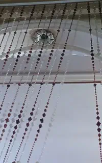 پرده ریسه ای مهره همراه با چوب پرده