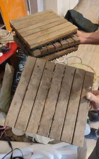 کفپوش تایل ترموود چوبی موزاییک