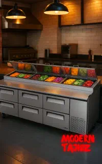 فر پیتزا ریلی میز کار سینک سرخ کن فرساندویچ