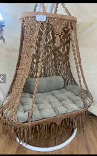صندلی ریلکسی تابی دو نفره مکرومه