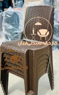 میزتاشو حصیری و صندلی پلاستیکی طرح شقایق نهارخوری