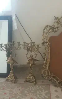 شمعدان طرح فرشته برنز سنکین