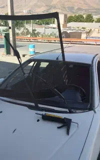 شیشه اتومبیل سیاه میخی