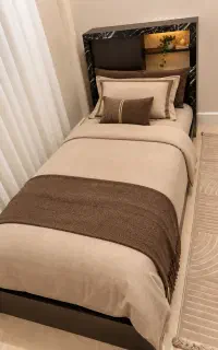 تخت یک نفره تمام ام دی اف همراه تشک