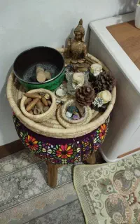 کاسه تبتی سنگ های هفت چاکرا تراش نخورده