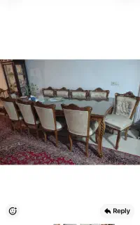 میز نهارخوری چوب گردو ده نفره و صندلی