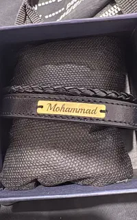 دستبند چرمی طلا محمد