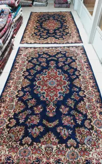 جفت ۶متری دستباف کرک گلپایگان سرمه ای