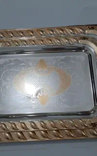 سینی طلایی نقره ای شیک