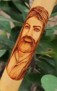 نی سوخته نگاری شده (طرح امام علی)