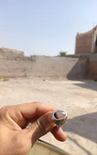 انگشتر شجر قدیمی قلم زنی نقره ۹۰ براق