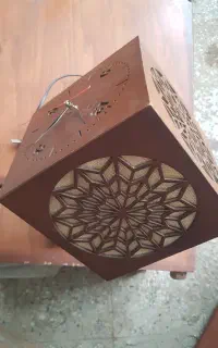 آباژور چوبی و ساعت دار  رومیزی