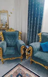مبل هفت نفره چوب راش در حد فوری زیر قیمت