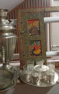 اشیای قدیمی سماور زغالی و نفتی ورشو شیرینی خوری