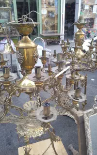دوتا لوستر ۱۶ شعله برنزی