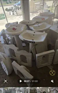 روشویی پایەدار و کاسە توالت طبی ریم بسته