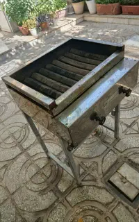 کباب پز گازی استیل تخت چوبی دونفره