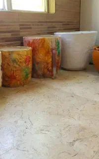 گلدان سفالی سرامیکی بزرگ رنگی سفید