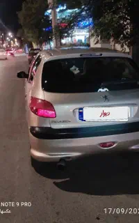 پژو206تیپ دو مدل85رنگ بژ