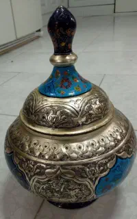 شکلاتخوری خیلی بزرگ  قدیمی مس تمام قلم دست ساز
