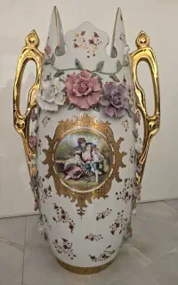 گلدان گل برجسته برند مبروکا اصل وارداتی آبکاری طلا