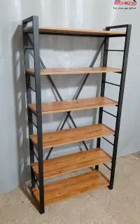 شلف استند قفسه کتاب،کتابخانه چوب فلز مدل 6200 آرتا