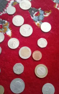 سکه های اروپایی لیر یورو فرانک درهم زیاد هست