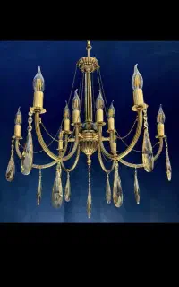 لوستر.راما.تمام برنجی۵+۵شعله جدیدکلاسیک برنج BC۲۲