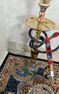 قلیون تنه برنجی و چوبی