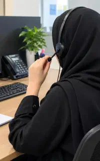 منشی تلفنی در دفتر مشاور