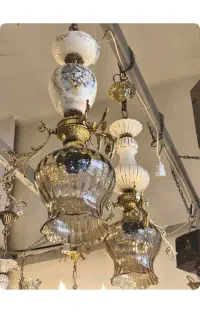 لوسترتک لامپ اشپزخونه برنجی سرامیکی/لوسترنعمت اباد