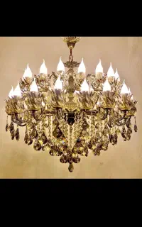 لوستر نورافشان برنجی ۲۲+۲شعله برنز اطلس