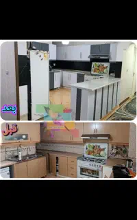 نصب برچسب کابینت کاور روکش مرودشت