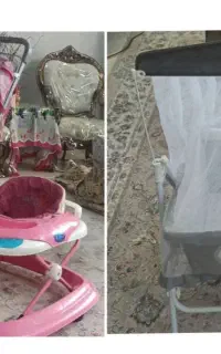 ست کریه و کالسکه و رورواک و یک گهواره میلاد